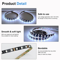 Bande LED intelligente SMD 5050 RGB ESann, prix d'usine, 12V, PCB noir, 60 LED, contrôle par application, pour téléviseurs