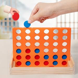 Enfants en bois quatre pièces jouet d'échecs jeu de société exercices capacité de pensée logique deux joueurs jeux de bataille - Product Image 2