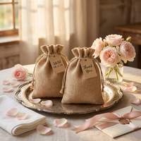 Pochette de rangement en toile de jute recyclable avec cordon de serrage pour cadeaux de mariage, emballage cadeau, rangement de bijoux et de chaussures, et promotion