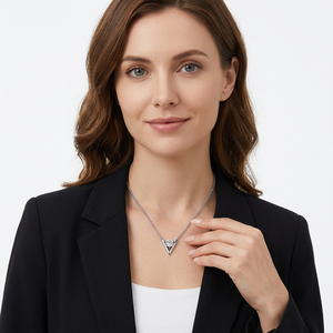 Collar Adodo 2025 de Moda, Cadena de Eslabones Chapada en Oro de Plata 925, Antideslustre, con Colgante en Forma de V, Joyería de Moissanita con Corte 1CT VVS1 GRA - Product Image 5