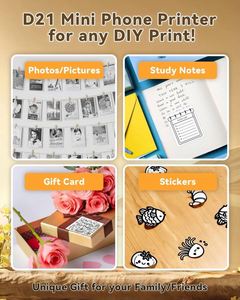 Portable for Thermal <b>Printer</b> 57mm Mini Pocket Inkless 203dpi 1300mAh Battery Stock Study Notes Photo Gifts <b>Sticker</b> Making - Product Image 4