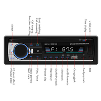 (Stock US/UE) Lecteur MP3 de voiture Podofo 2 USB Autoradio 1Din Radio de voiture BT FM Aux in Receiver SD MMC WMA 2.1A Charge rapide JSD-530