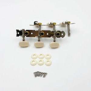 Clavijas <span class=keywords><strong>de</strong></span> Afinación <span class=keywords><strong>de</strong></span> Guitarra Cortas, Triples, Blancas, <span class=keywords><strong>de</strong></span> Cabeza Redonda, con Doble Orificio, 3R3L, para Guitarra Eléctrica, Acústica y Clásica - Product Image 1