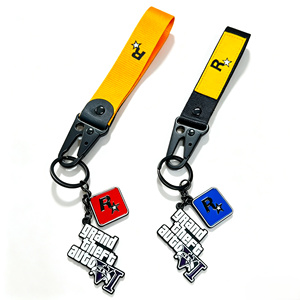 Llavero de Aleación de Zinc con Logotipo de Empresa Personalizado, Letra de Dibujos Animados en 2D y 3D, Esmalte Duro Duradero, Llaveros de Juego <span class=keywords><strong>GTA</strong></span> <span class=keywords><strong>5</strong></span> 6 al por Mayor - Product Image 1
