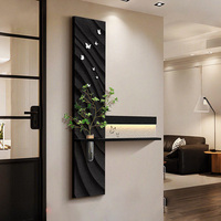 Peinture murale décorative moderne et épurée avec LED intégrées, motif plantes hydroponiques sur pierre, pour l'aménagement intérieur