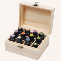 Boîte de rangement rectangulaire en bois de style minimaliste pour huiles essentielles, best-seller transfrontalier, avec compartiments ; portable et multifonctionnelle