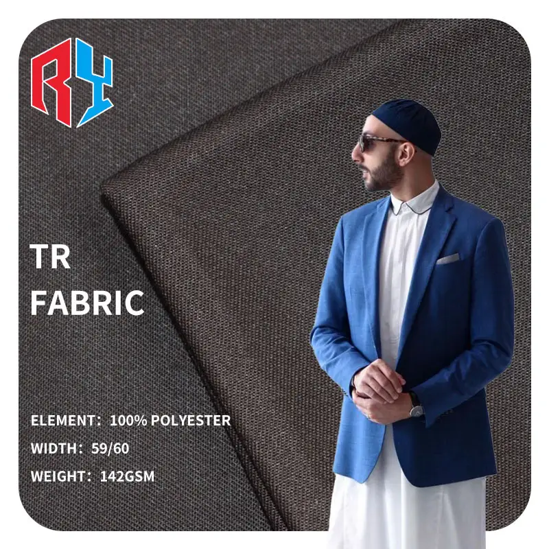 Best Selling Textile Muslim Men Suit Robe Soft Viscose Polyester Rayon Woven Tr Fabric