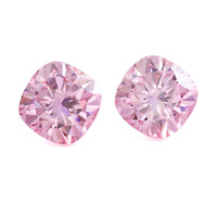 Vente en gros de pierres de moissanite rose de laboratoire, taille coussin, VVS1, 6mm, 7mm, 8mm, à jeu de couleurs/effet feu, pierres lâches pour la fabrication de bijoux
