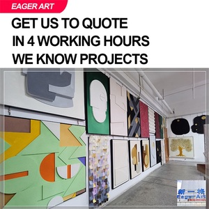 Arte Mural Islámico Moderno, Obra de Arte Tallada con Textura, Relieve 3D, Decoración Pintada a Mano - Product Image 5
