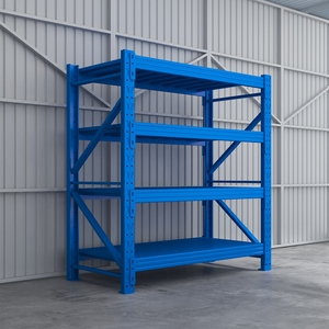 Medium Duty Steel Durable Foldable Mezzanine Warehouse Rack <b>Storage</b> Shelving <b>System</b> for Industrial and Logistics <b>Storage</b> - Product Image 1