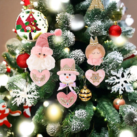 Zaves 6 pouces Macaron Candy Series Cute Santa Snowman Plush Pendentifs d'arbre de Noël Parfait pour la décoration de vacances de Noël