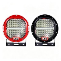 Phare de travail LED rond de 7 pouces pour pare-chocs tout-terrain, lampe de spot pour camion, pick-up, SUV, anneau rouge haute puissance, support réglable en aluminium