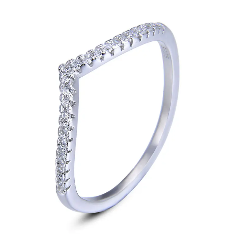 थोक उच्च गुणवत्ता जिक्रोन चढ़ाना ज्वैलरी की अंगूठी महिला 925 स्टर्लिंग सगाई हीरे की शादी चांदी के गहने के छल्ले