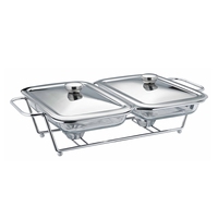 Hot Selling Multi-Style und Multi-Standard 1,5 l Glas Essen warmes Buffet Herd Luxus 3 Verbindungen Chafing Dish für Hochzeits feier