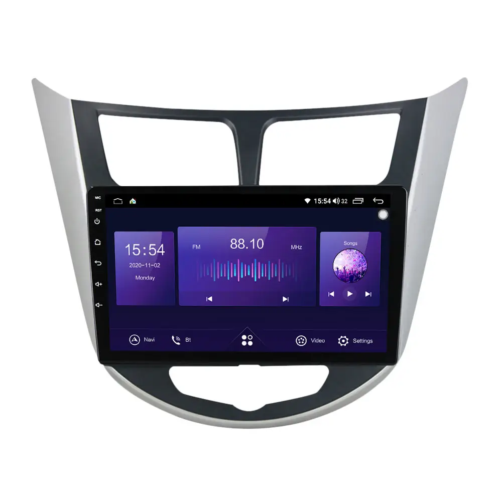 Navifly-reproductor multimedia con Android y navegación GPS para Hyundai, radio de coche 1 din con RDS 7862 x 720HD, para Hyundai Solaris Verna 1280-2010, almacén de Rusia, 2016