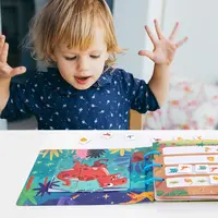 Buku Diam Anak-anak, Alat Bantu Mengajar Kertas Pendidikan Anak Usia Dini, Stiker Versi Hewan Dinosaurus DIY, Buku Sibuk untuk Anak-anak