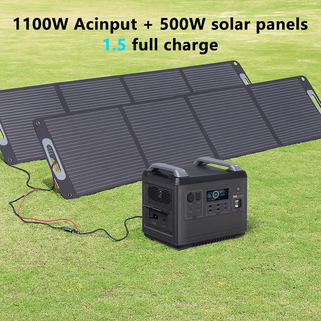 Portable Banks 2000W Solar Generator 12v LiFePO4 Battery Pack USB-C Digital Display Pure Sine Wave Jump Starter Solar Panel