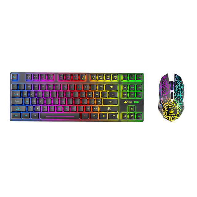 T87 RGB Backlit Wireless Charging Keyboard and Mouse Set 2.4G Solution Luminous Game Accessory Keyboard and Mouse