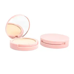 Paraben Free Foundation Powder Makeup for Dark Skin Compact Powder Supplier Glossy Pink Pressed Powder No Logo