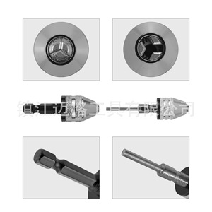 Three Jaw Drill Chuck Keyless Aluminum Alloy Carbon Steel For Electric Grinder Straight Shank Hex Shank Grinding Polishing - Product Image 3