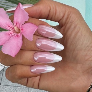 Ensemble d'<span class=keywords><strong>ongles</strong></span> artificiels en acrylique à pression, style français, longueur moyenne, <span class=keywords><strong>faux</strong></span> <span class=keywords><strong>ongles</strong></span> magnifiques - Product Image 1