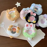 Étui porte-badge en peluche lapin de dessin animé mignon, pochette pour écouteurs, porte-clés, pendentif, protection pour épingles de sac Ita, style Kawaii, pour étudiants