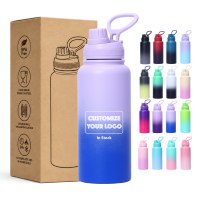 Gourde isotherme réutilisable personnalisée sans BPA, à double paroi, pour le sport, la gym, le cyclisme et la course à pied