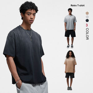 เสื้อยืดผู้ชายวินเทจสำหรับฤดูร้อนคอกลมแขนสั้นผ้าฝ้าย100% พิมพ์ลายกำหนดเอง - Product Image 1