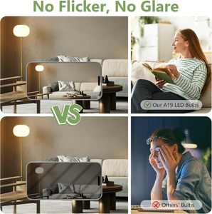 16er-Pack A19 <span class=keywords><strong>LED</strong></span>-Glühbirnen 2700K Warmweiß 8,5W E26 Nicht Dimmbar Schlafzimmer Wohnzimmer Beleuchtung - Product Image 4
