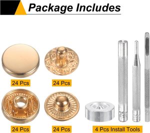 Kit de boutons-pression en cuir HARFINGTON, diamètre mm, boutons-pression en laiton, boutons-pression métalliques avec outils d'installation pour C - Product Image 3