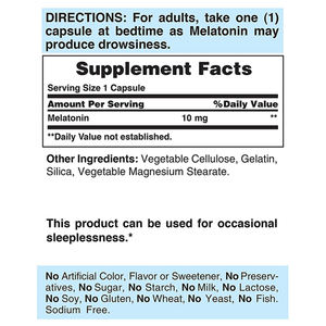 Cápsulas de Melatonina de Alta Potencia 10mg, Favorecen un Sueño Reparador, Tranquilo y Prolongado, Suplemento Dietético - Product Image 6