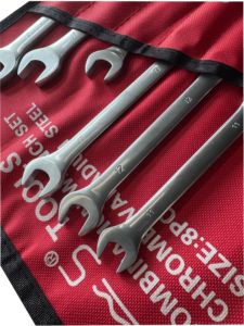 8-Piece 8-19mm Carbon Steel Open End Combination <b>Wrench</b> Set Chrome Plated Metric OEM Customizable for Auto Repair & DIY Tools - Product Image 5