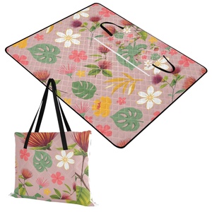 Hawaiian Custom Lehau Flower 3D Digital Sublimation Print <b>Picnic</b> Mats 60X80in Portable Roll up Folding Square Outdoor <b>Picnic</b> Bag - Product Image 2