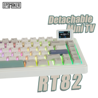 Nuevo Producto Epomaker RT82 Teclado Mecánico Desmontable con Pines Pogo, Mini TV, Estructura de Junta, Conectividad Trimodal, Diseño 75%