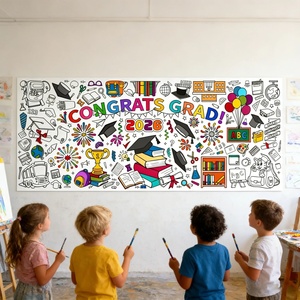 Poster da Colorare a Tema Laurea, Decorazione Personalizzabile Fai-da-Te, Tovaglia a Scorrimento per Graffiti <span class=keywords><strong>e</strong></span> Doodle, Banner per Decorazione Murale - Product Image 3