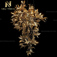 Nouveau produit intérieur inspiré lampe feuille forme Villa appartement escalier métal LED lustre