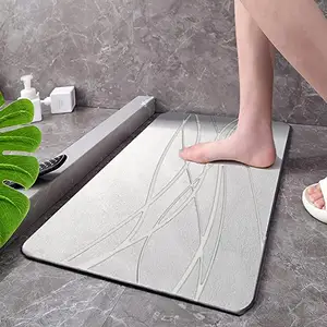 Alfombrilla de baño de tierra de diatomeas, alfombrilla de baño de piedra grabada antideslizante, alfombrilla de ducha de secado rápido superabsorbente Natural