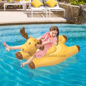 Recién llegado, natación en agua, niños, adultos, estera flotante de agua, paseo inflable de animales en piscina inflable, flotador