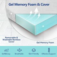 Topper à mémoire de gel de mousse haute densité Surmatelas compressé sous vide écologique housse amovible pour bébés enfants appartements