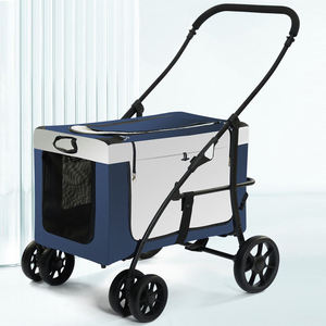 High Quality Luxury 4-Wheel Pet <b>Stroller</b> for Two <b>Dogs</b>/Cats Cheap Luxury Oxford Material Transparent Fashion Style Portable - Product Image 5