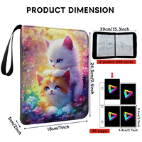 Vente en gros d'albums pour cartes à collectionner, 400 cartes, reliure en cuir PU, 4 pochettes, 3 anneaux, fermeture éclair, pour collection TCG