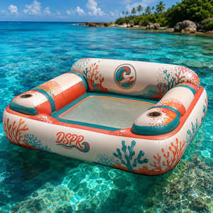 Canapé <span class=keywords><strong>gonflable</strong></span> en PVC, <span class=keywords><strong>chaise</strong></span> <span class=keywords><strong>longue</strong></span> flottante pour adultes avec porte-gobelet, utilisation commerciale en extérieur pour <span class=keywords><strong>piscine</strong></span>, lac, mer et plage - Product Image 4