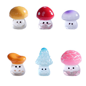 Miniatur bercahaya Resin Mini bercahaya Jamur Kerajinan patung untuk DIY peri terarium taman rumah boneka dekorasi akuarium - Product Image 5