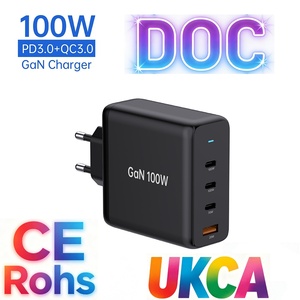 Cargador de Pared Tommox de Lujo, 100W, 3C1A, GaN, 4 Puertos, Tipo C, USB A, Carga Rápida, <span class=keywords><strong>para</strong></span> <span class=keywords><strong>iPad</strong></span>, iPhone, <span class=keywords><strong>Airpods</strong></span> - Product Image 1