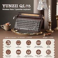OEM ODM QL75 Wireless Typewriter Hot Swap Retro Mechanical Keyboard Punk Round Keycaps RGB Backlit QMKVIA Programmable MultiDevi