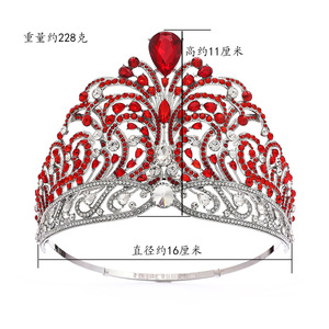Couronne de mariée en alliage, style <span class=keywords><strong>Miss</strong></span> Monde, pour défilé, mariage, bal de promo et anniversaire, pour mariée et reine, style européen-américain - Product Image 3