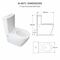 Prix d'usine Piège en céramique de luxe P Articles sanitaires Cuvette de toilette Design moderne à double chasse WC Ensemble de toilettes pour hôtel maison Salle de bains