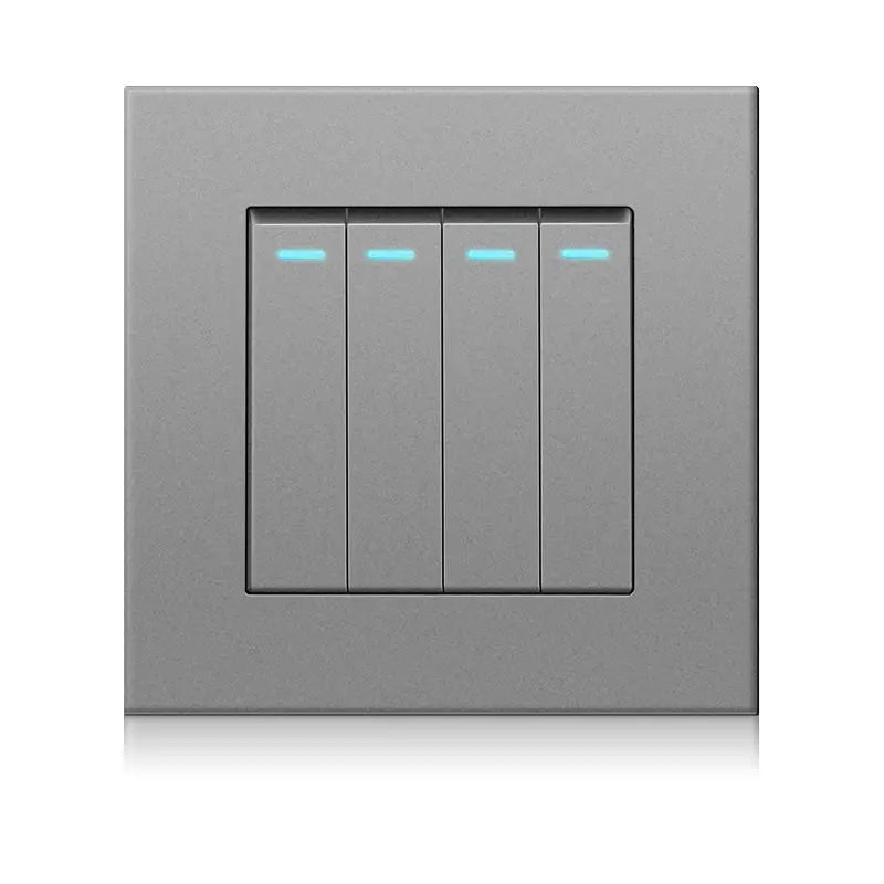 86 Series PC Panel 4 Gang 2 Way Interruptor de alimentación de pared Indicador de fluorescencia Red NFC Max. Corriente 16A Max. Voltaje 250V