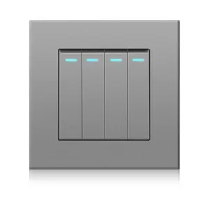 86 seri PC Panel 4 Gang 2 arah dinding Power Switch fluoresensi indikator jaringan NFC Max. Saat ini 16A Max. Tegangan 250V
