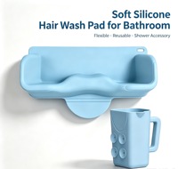 Tapis de lavage capillaire en silicone, support de lavage des cheveux, tapis de salle de bain en silicone, tapis de douche domestique